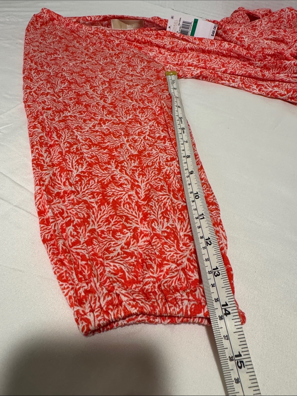 MICHAEL Michael Kors Red and White Printed Scoop Neck Top - Picture 7 of 9